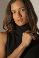 Pull Col Roulé Sans Manches - Mary - Noir