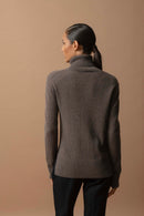 Pull Col Roulé - Tracy - Taupe Chiné