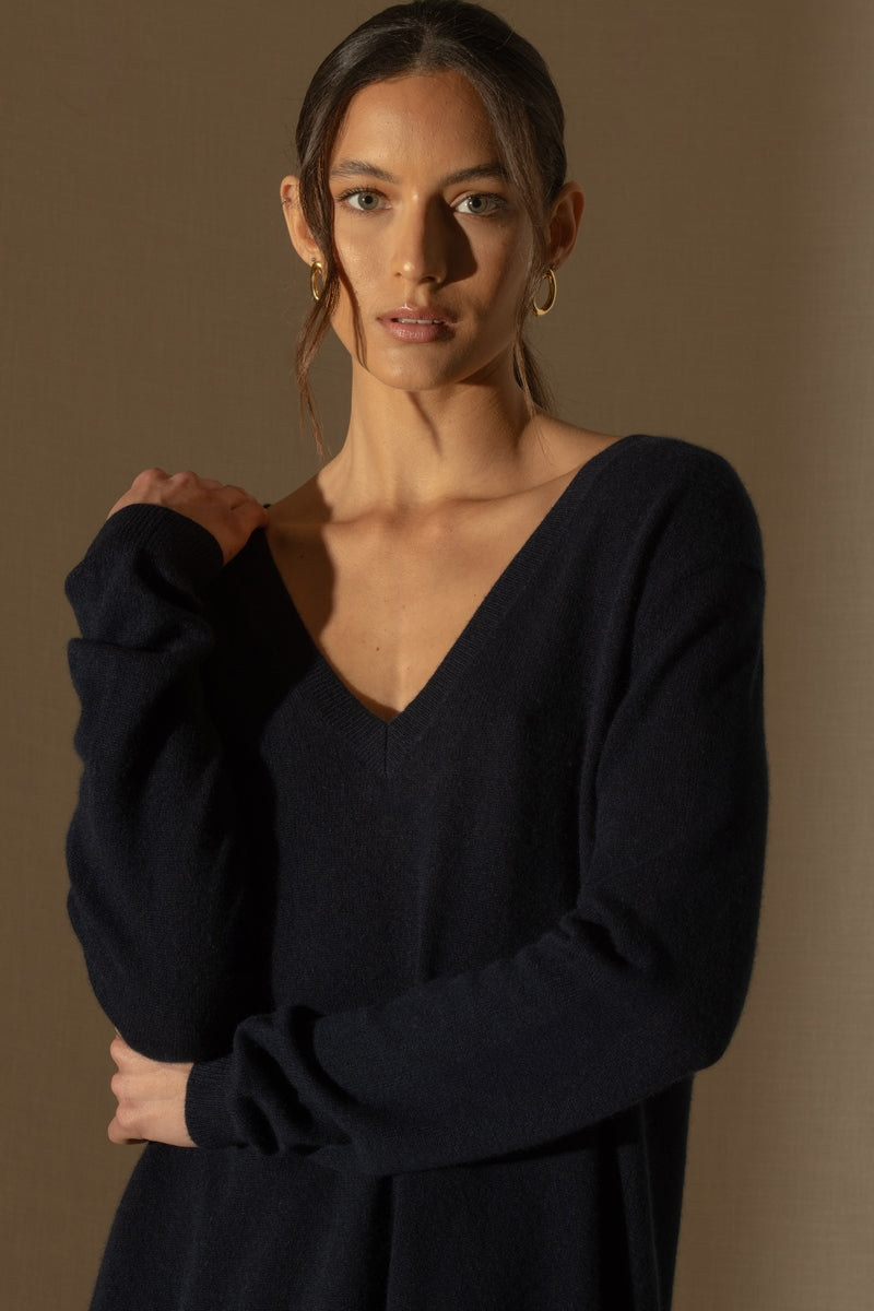 Jersey Cuello V Delante Y Detrás - Lova - Navy