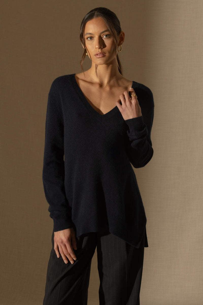 Jersey Cuello V Delante Y Detrás - Lova - Navy