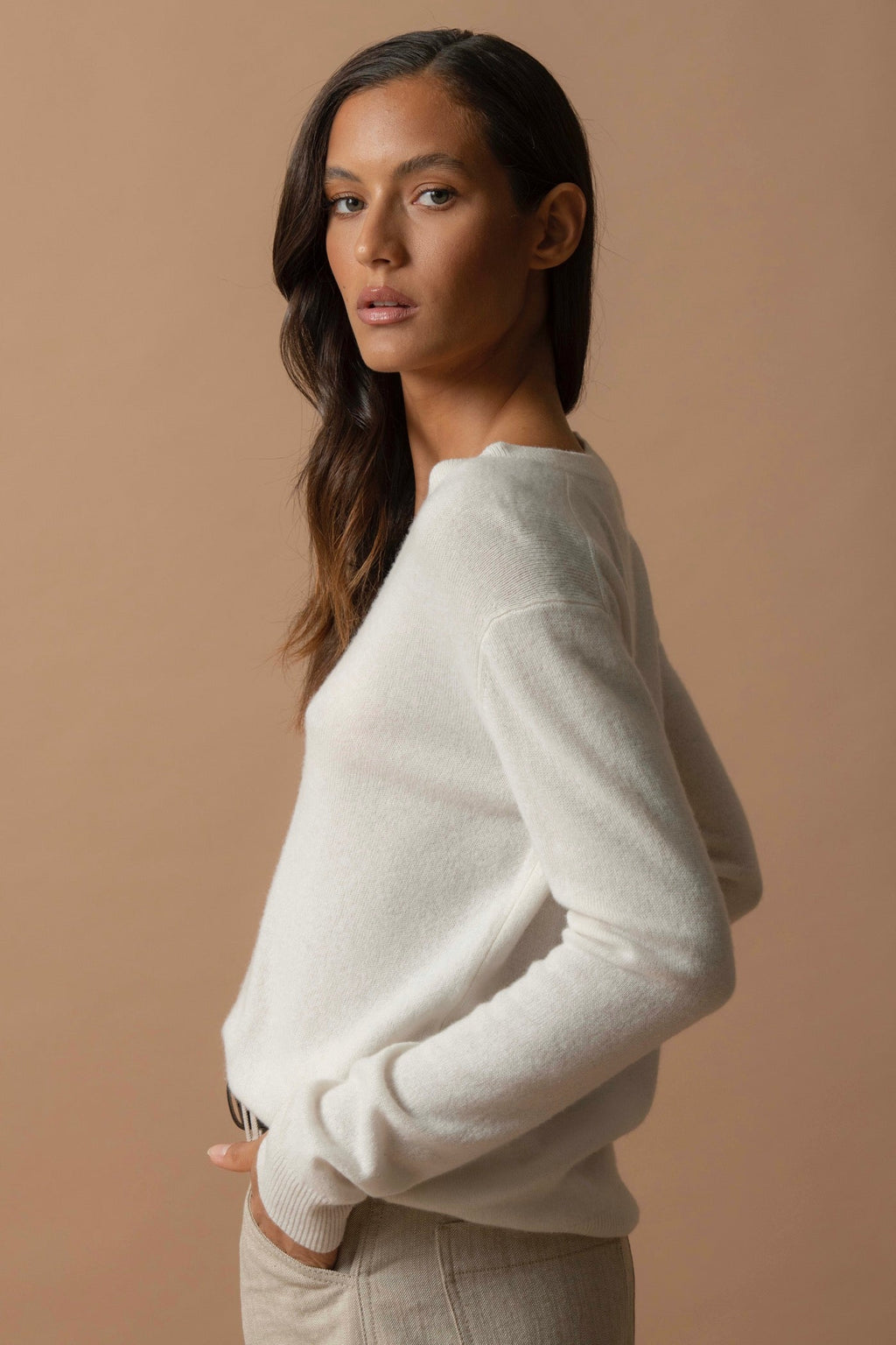 V-Neck Jumper - Kalie - Ivory