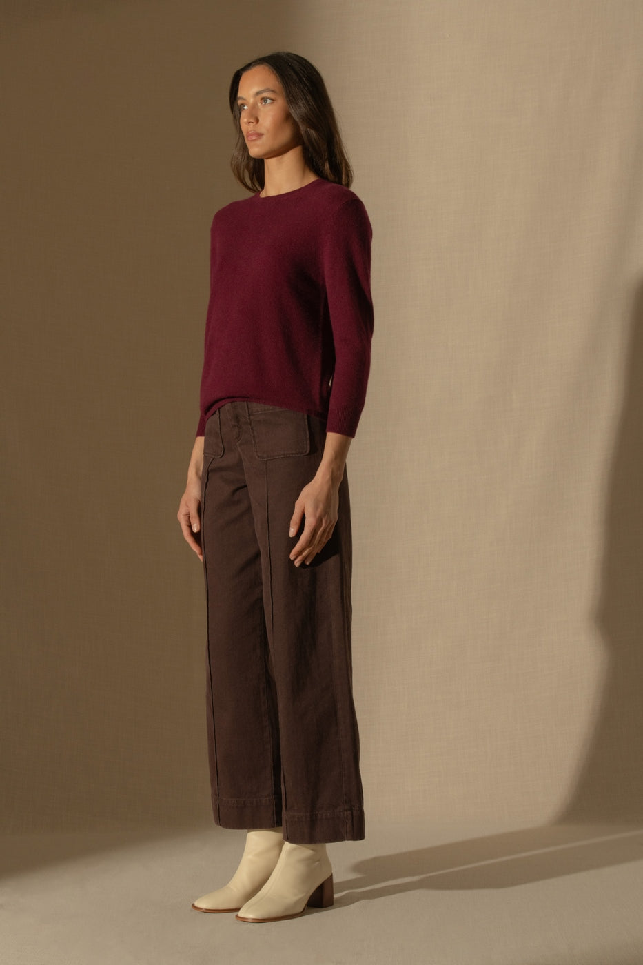 Round-Neck Jumper - Whitney - Bordeaux