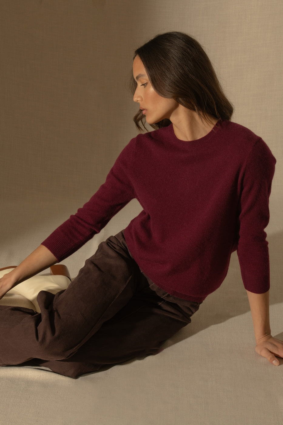 Round-Neck Jumper - Whitney - Bordeaux