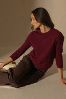 Jersey Cuello Redondo - Whitney - Burdeos
