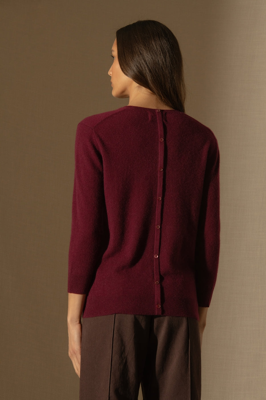 Round-Neck Jumper - Whitney - Bordeaux