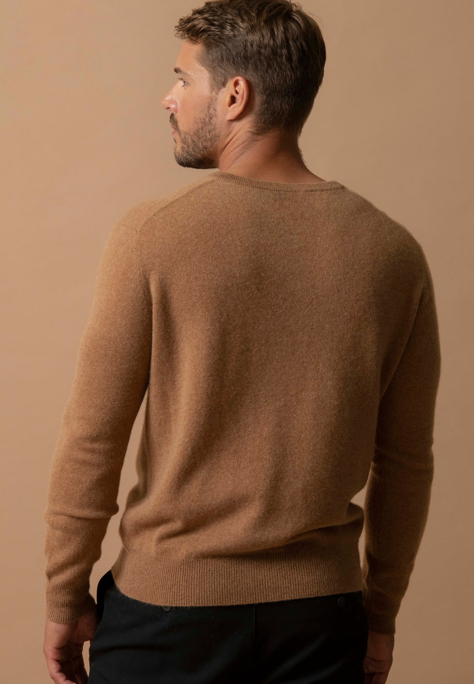 Pull Col V Alexander - Noisette