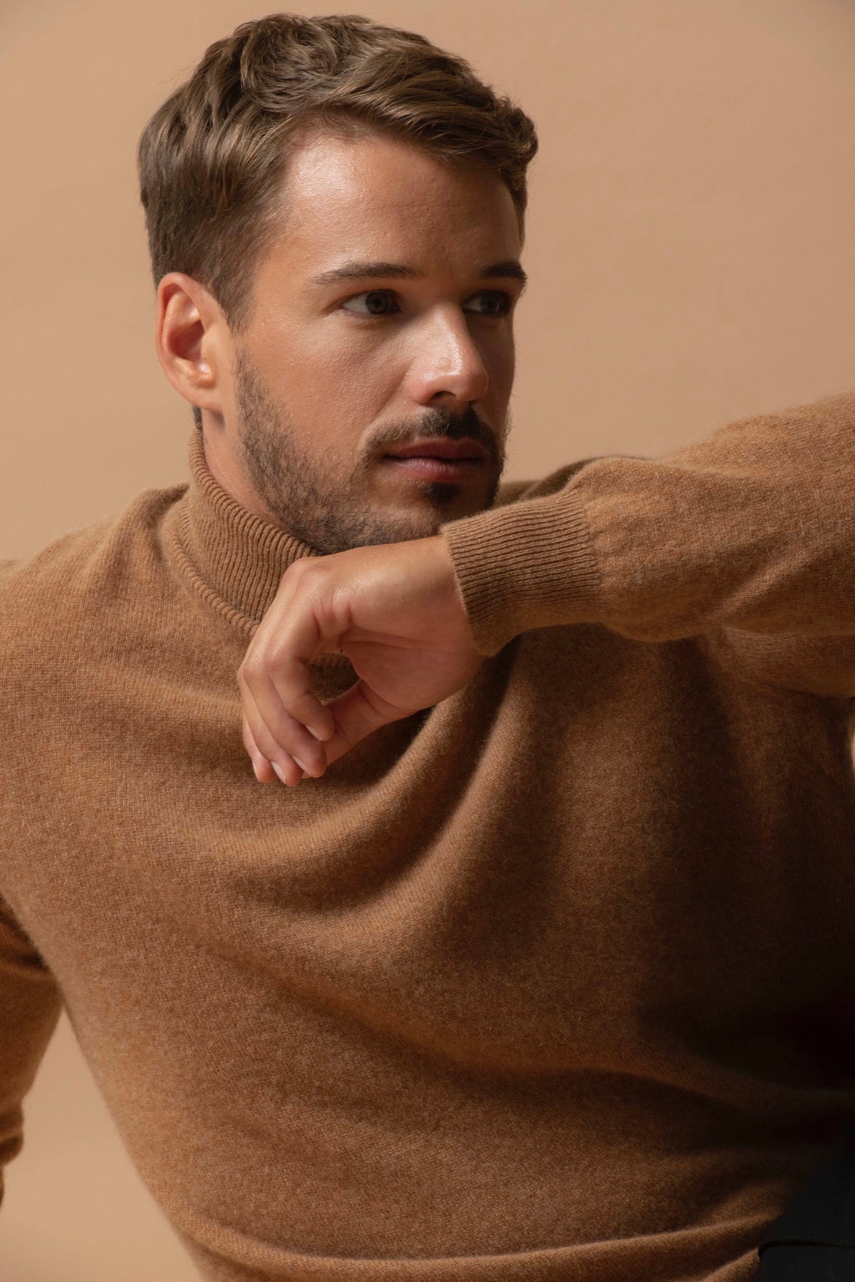 Pull Col Roulé Trevor - Noisette