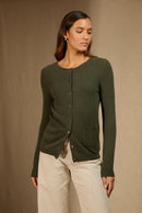 Cardigan Col Rond - Amy - Kaki