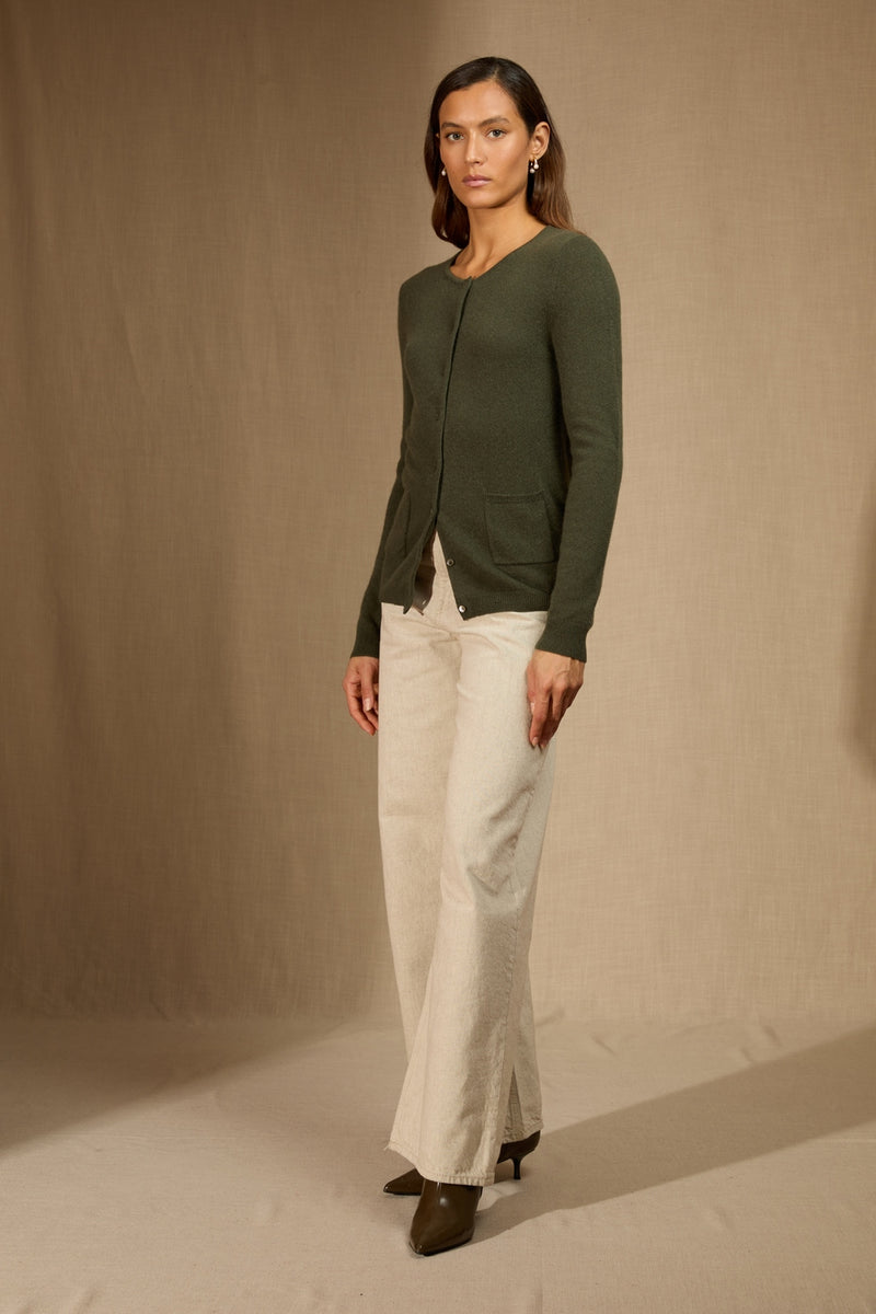 Cardigan Col Rond - Amy - Kaki