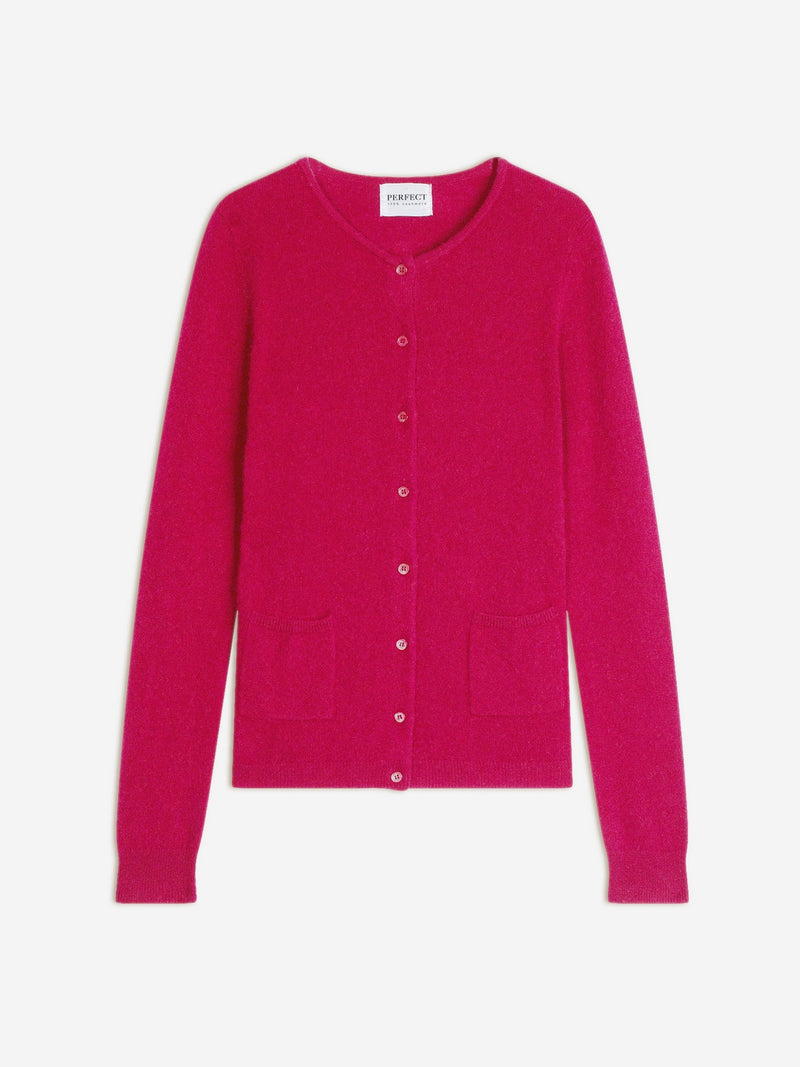 Cardigan Col Rond - Amy - Fuchsia