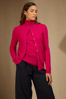 Cardigan Col Rond - Amy - Fuchsia
