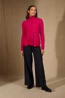 Cardigan Col Rond - Amy - Fuchsia