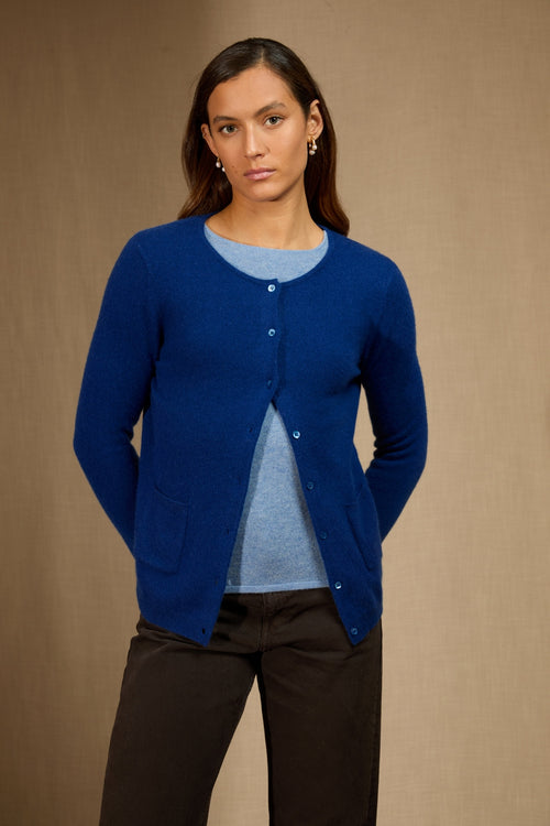 Cardigan Col Rond - Amy - Outremer