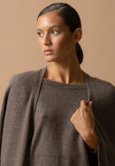 Cardigan Col V Pearl - 100% Cachemire 2 Fils - Taupe Chiné - Femme