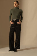 Pull Col Roulé - Ashley - Kaki