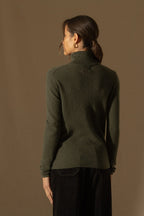 Pull Col Roulé Ashley - Kaki