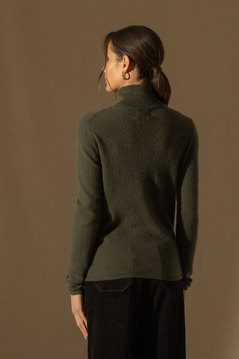 Pull Col Roulé - Ashley - Kaki