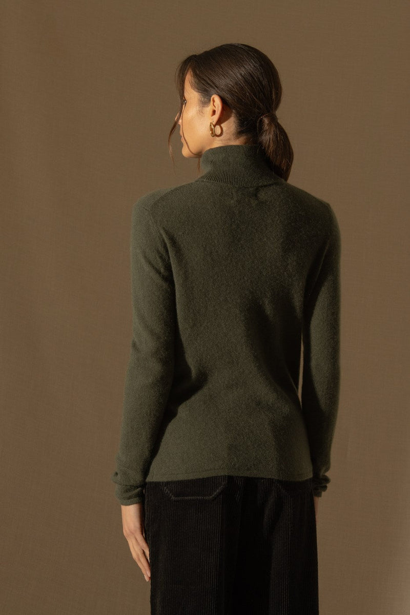Pull Col Roulé - Ashley - Kaki