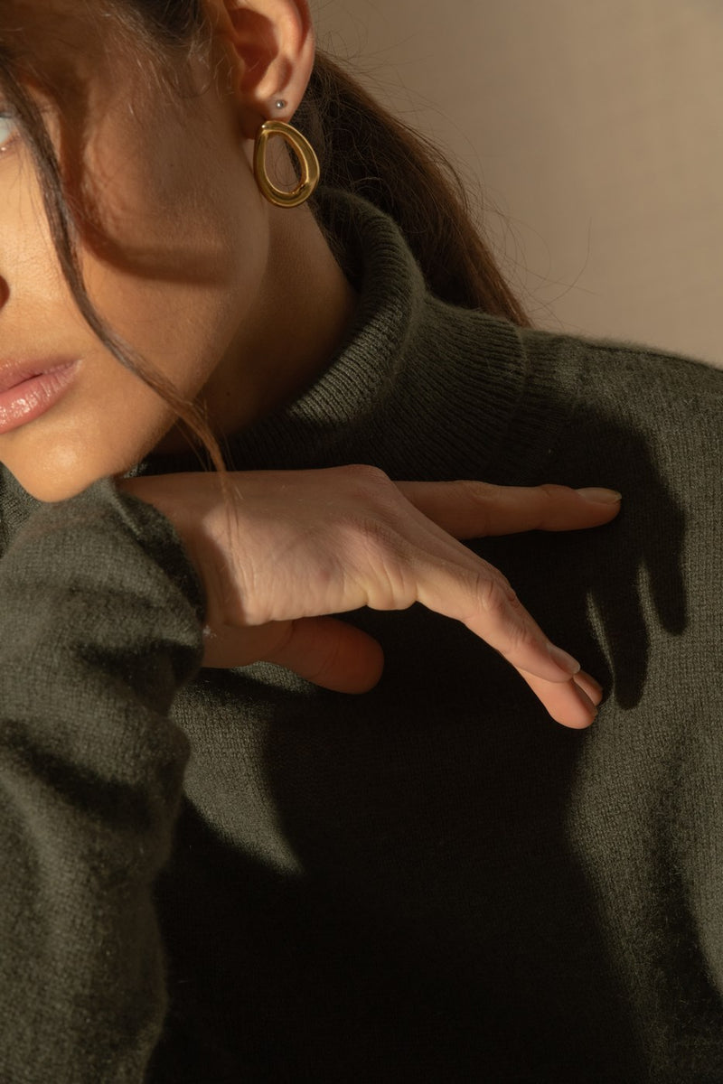 Pull Col Roulé - Ashley - Kaki