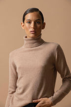 Pull Col Roulé Ashley - Camel Chiné