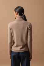 Roll Neck Jumper - Ashley - Marl Camel