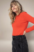 Megan Boat Neck Jumper - Orange - 100% 2-Ply Cashmere - Women