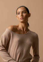 Pull Col Rond Lindsay - Camel Chiné