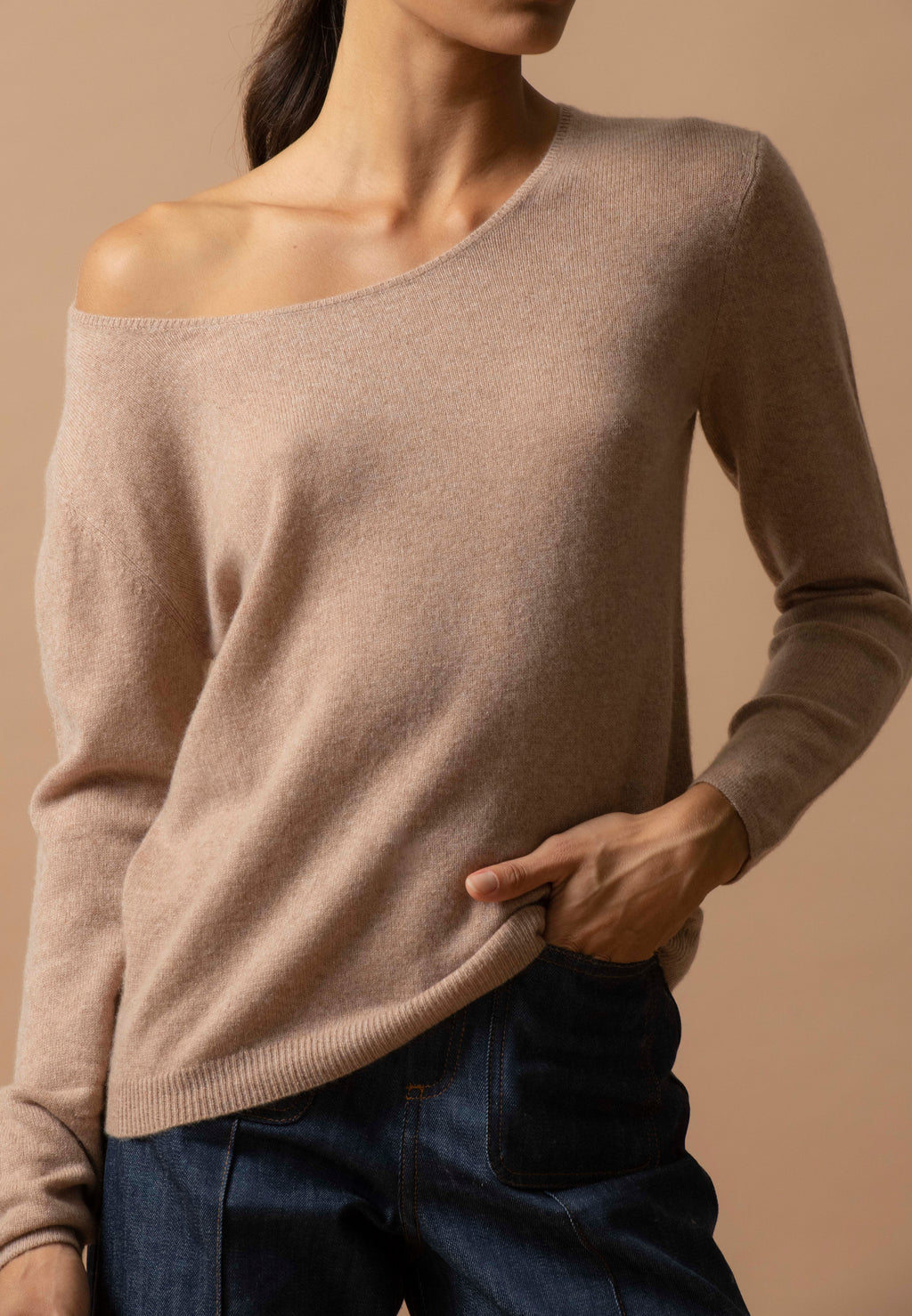 Pull Col Rond Lindsay - Camel Chiné