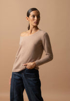 Pull Col Rond Lindsay - Camel Chiné