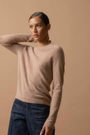 Pull Col Rond - Whitney - Camel Chiné