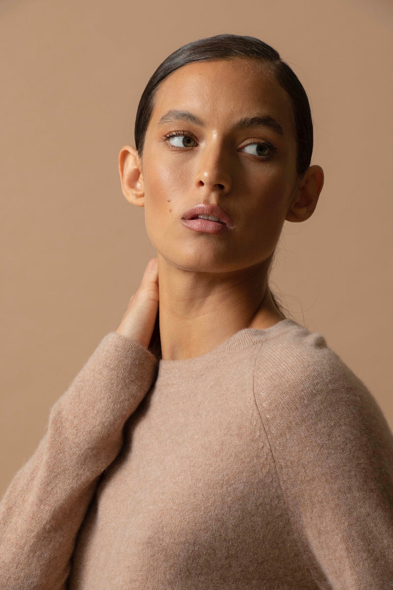 Pull Col Rond - Whitney - Camel Chiné