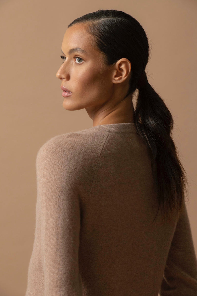 Pull Col Rond - Whitney - Camel Chiné