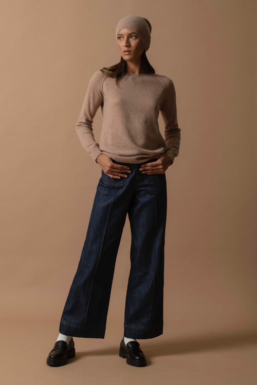 Pull Col Rond - Wilma - Camel Chiné