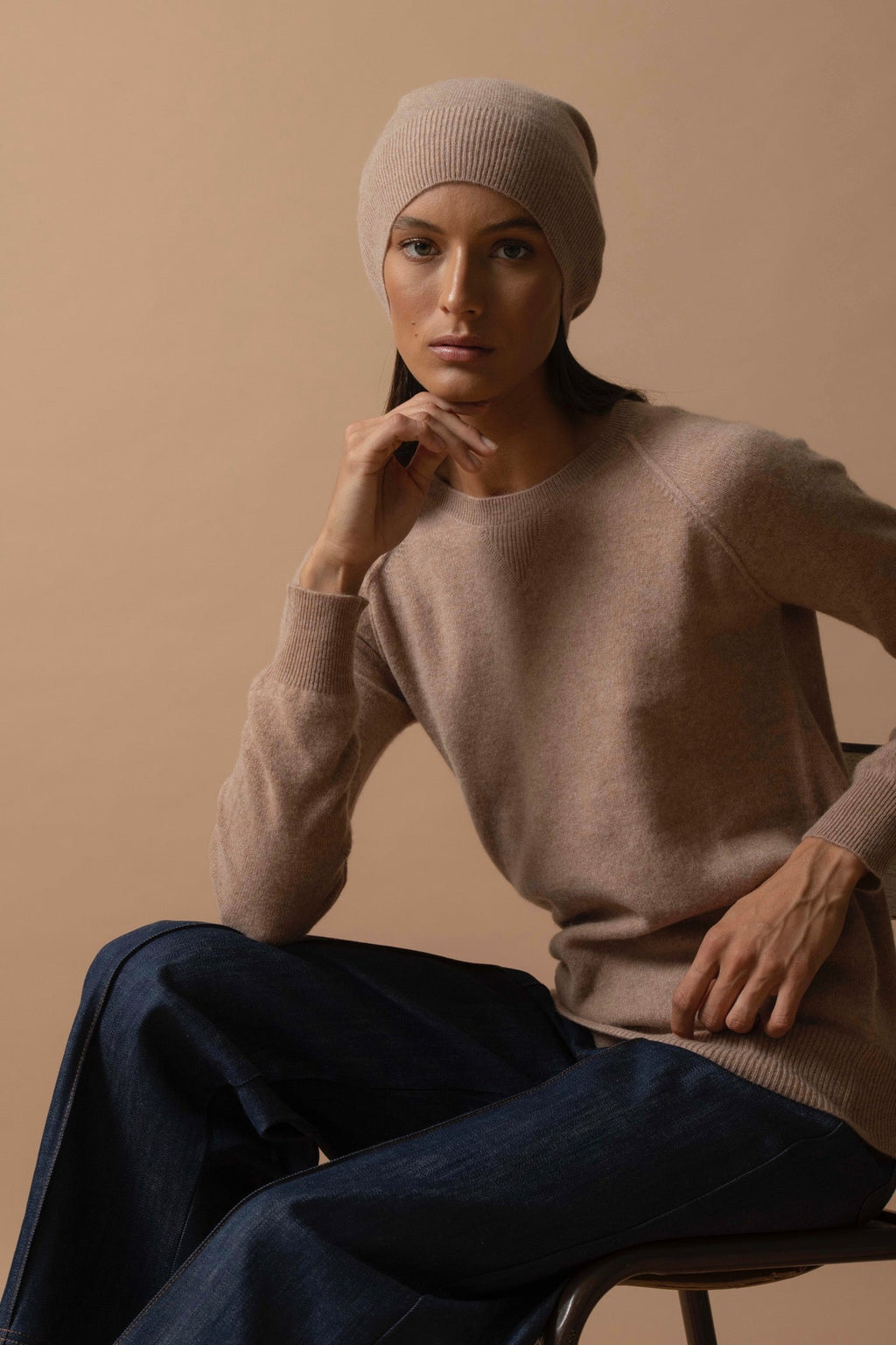 Jersey Cuello Redondo - Wilma - Camel Chiné