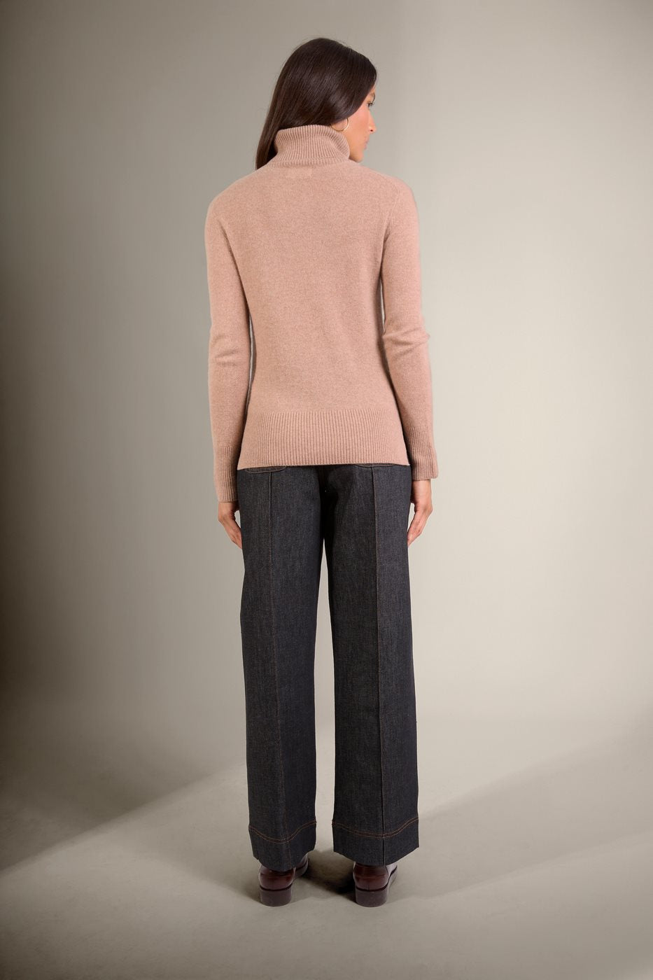 Roll-Neck Jumper - Tracy - Camel Marl