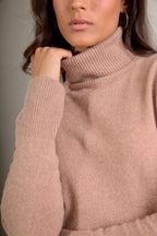 Pull Col Roulé Tracy - Camel Chiné