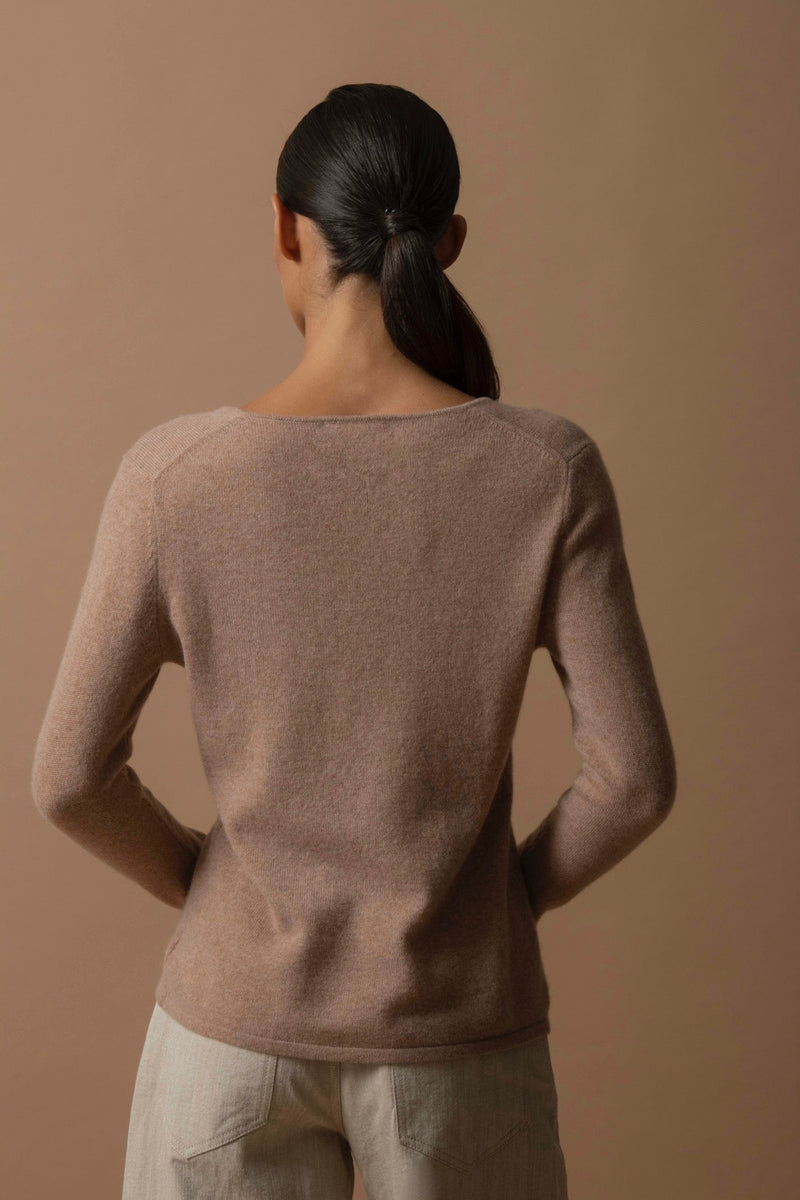 Pull Col V - Shannon - Camel Chiné