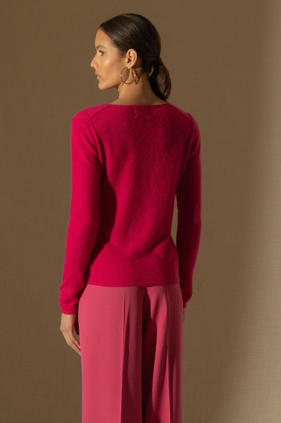 Jersey Cuello V - Shannon - Fucsia