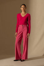 Jersey Cuello V - Shannon - Fucsia