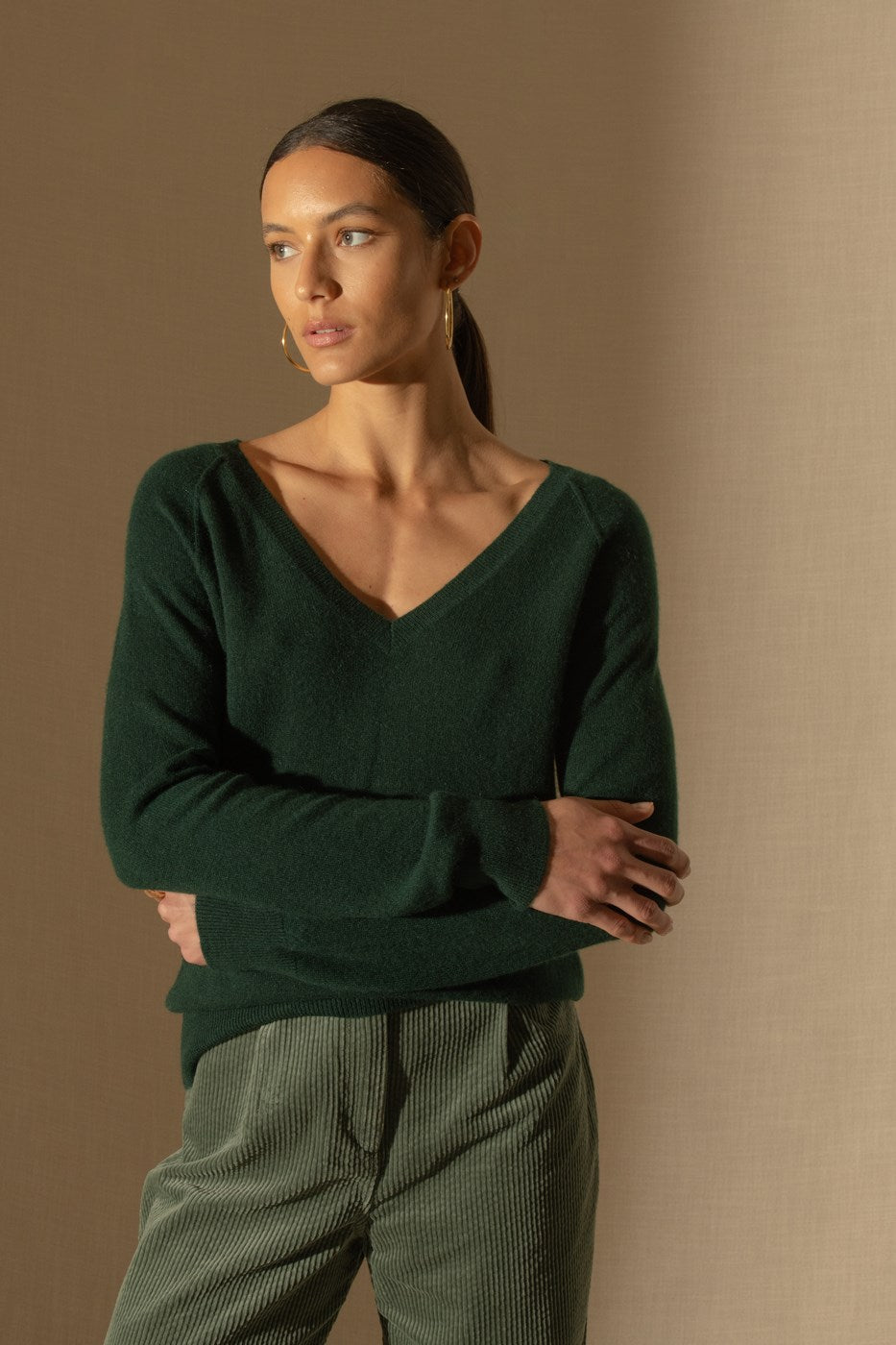 Pull Col V Penelope - Cyprès
