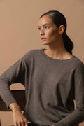 Batwing Jumper - Molly - Taupe Marl