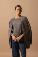 Pull Chauve Souris Molly - 100% Cachemire 2 Fils - Taupe Chiné - Femme