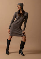 Robe Col Rond Molli - Taupe Chiné