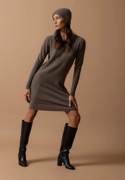 Robe Col Rond - Molli - Taupe Chiné