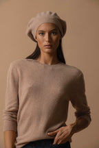 Pull Col Rond Boutonné Dos Vanessa - Camel Chiné