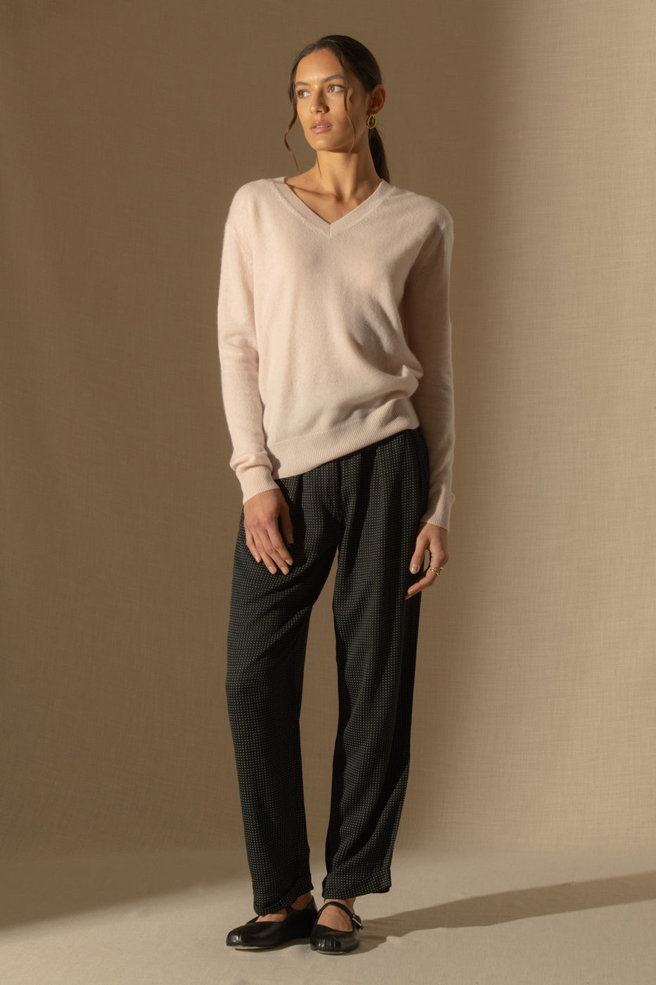 Jersey Cuello en V - Kalie - Poudre