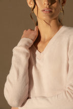 Jersey Cuello en V - Kalie - Poudre