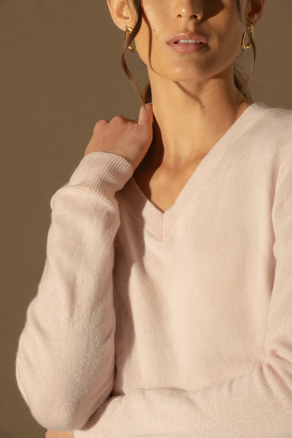 Jersey Cuello en V - Kalie - Poudre