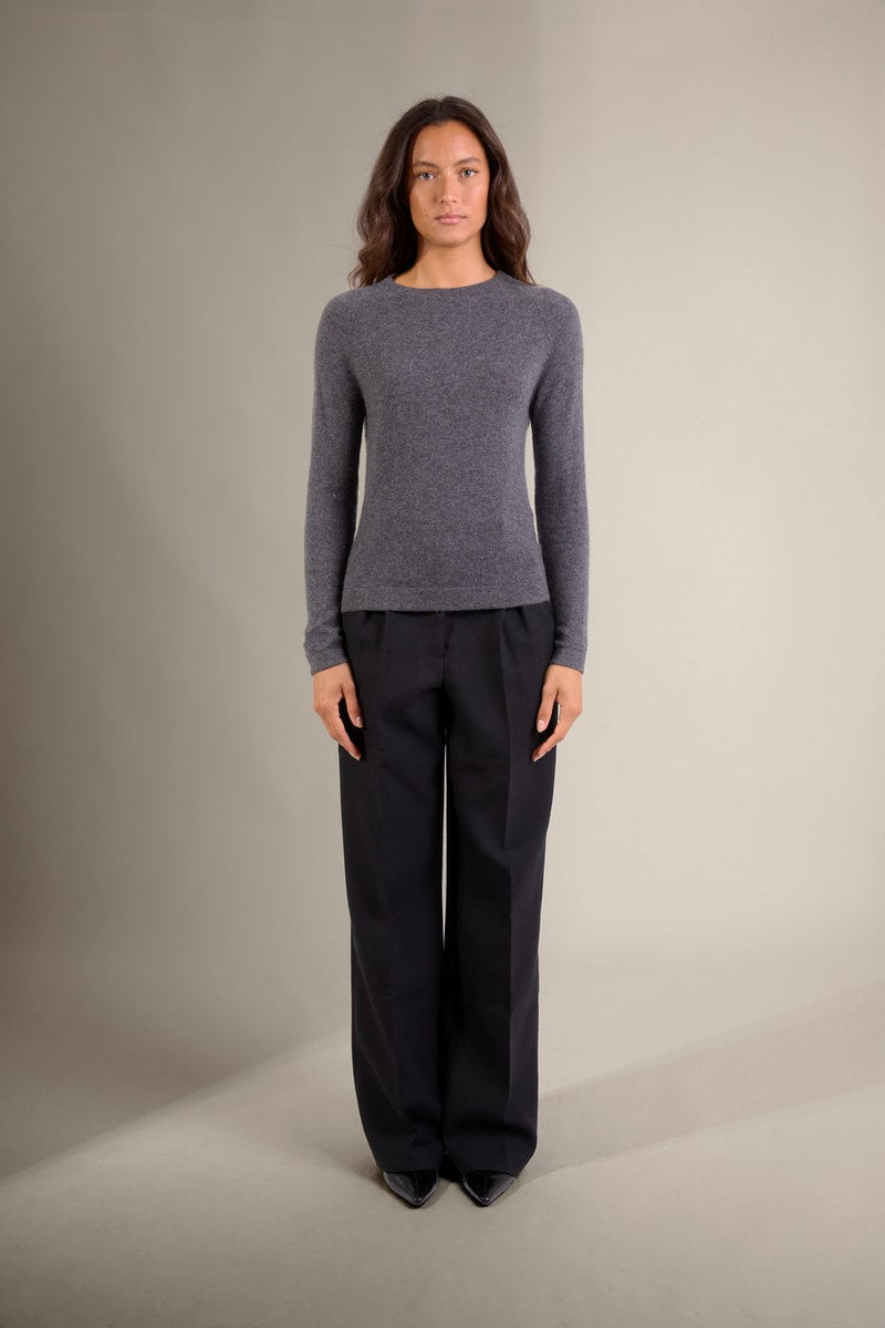Jersey Cuello Redondo - Whitney - Antracita Jaspeada