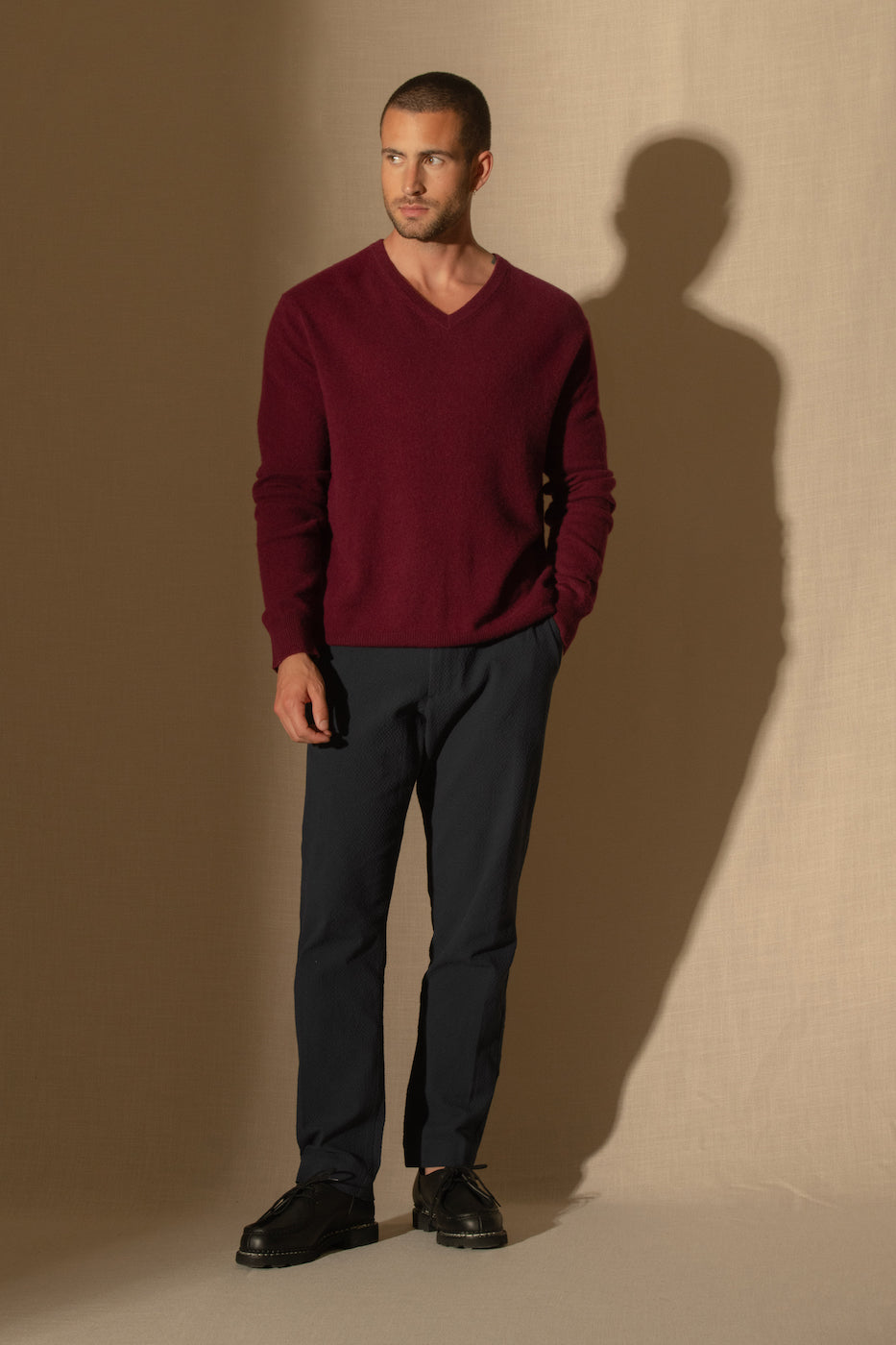 Jersey Cuello Pico - Alexander - Burdeos